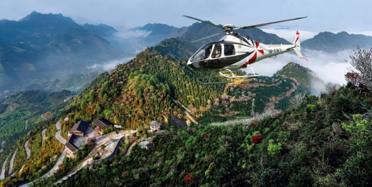玩转直升机低空旅游，共赏五脑山茶花盛景